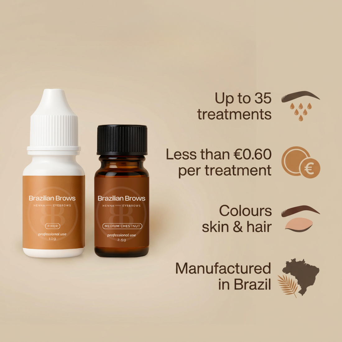 Henna para cejas - Castaño Medio